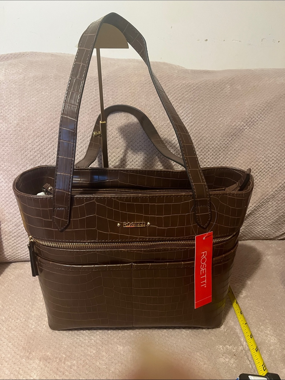 Rosetti Brown Croc-Embossed Tote Bag New With Tags